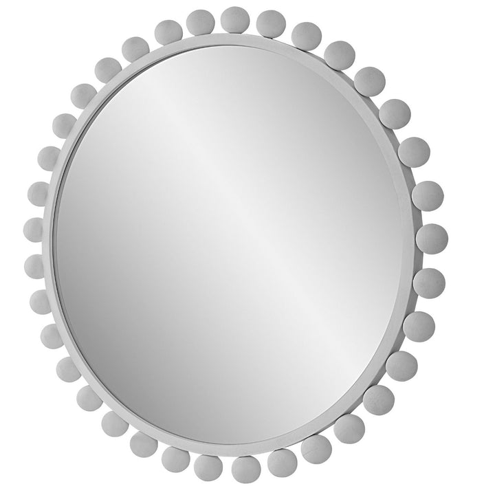 CYRA 44" ROUND MIRROR: WHITE