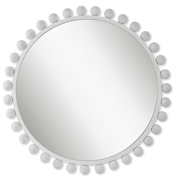 CYRA 44" ROUND MIRROR: WHITE