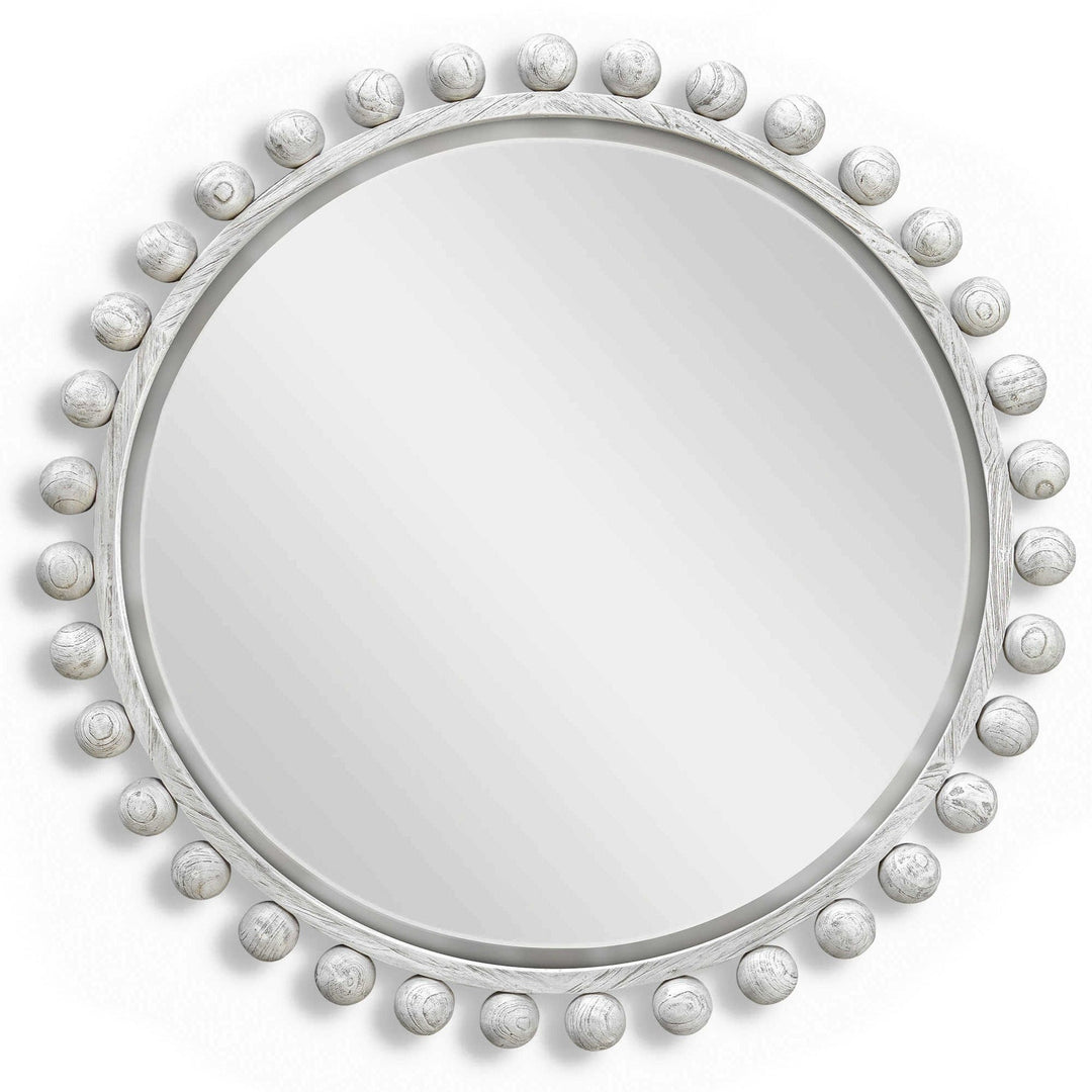 CYRA 44"WOOD BEADED ROUND MIRROR