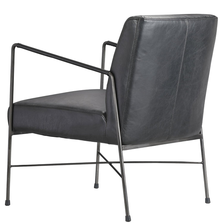 DAGWOOD BLACK LEATHER ARM CHAIR