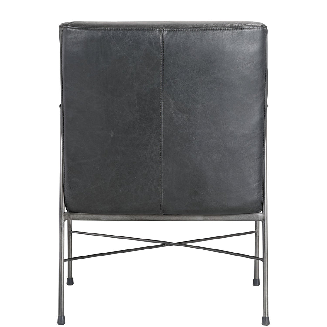 DAGWOOD BLACK LEATHER ARM CHAIR