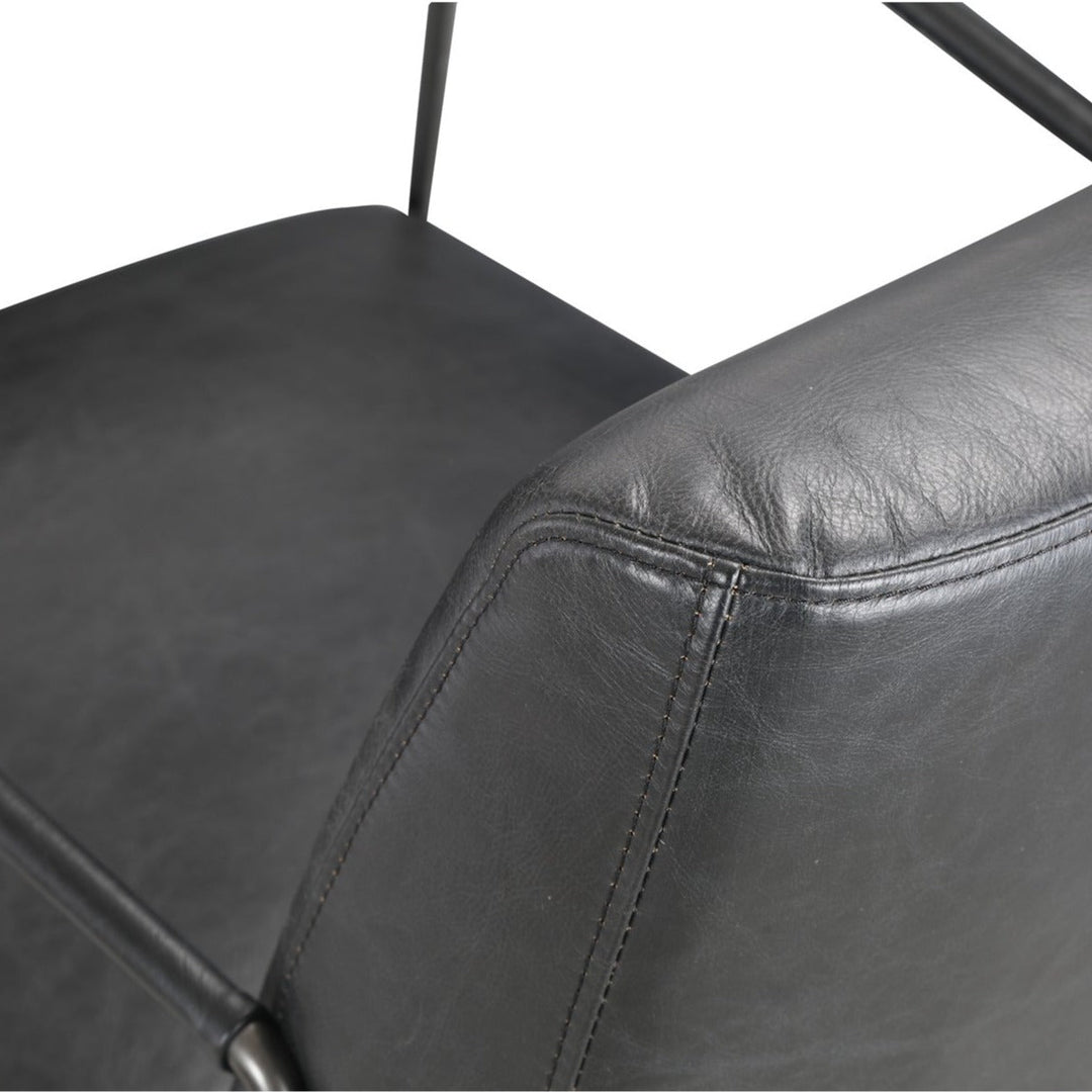 DAGWOOD BLACK LEATHER ARM CHAIR