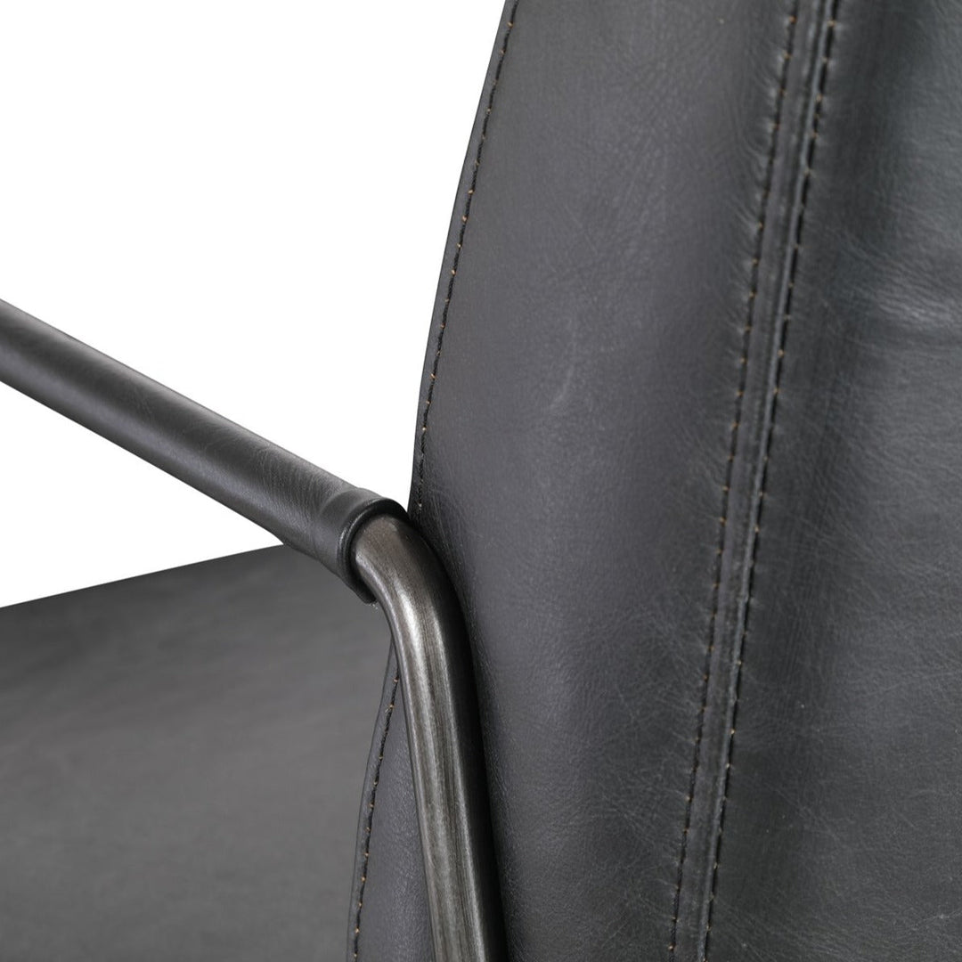 DAGWOOD BLACK LEATHER ARM CHAIR