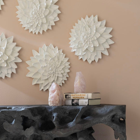 DAHLIA FLOWER WALL DECOR: GEL COAT WHITE