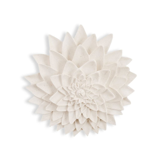 DAHLIA FLOWER WALL DECOR: WHITE STONE