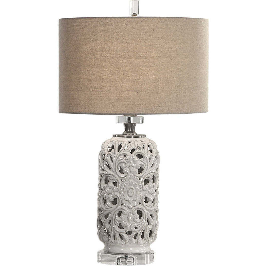 DAHLINA ANTIQUE WHITE CERAMIC LAMP