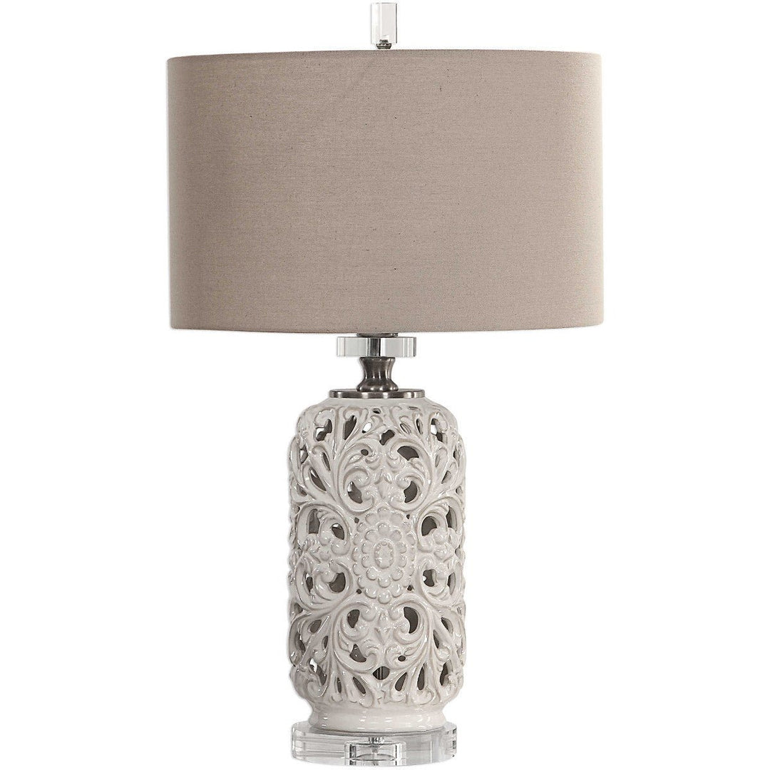 DAHLINA ANTIQUE WHITE CERAMIC LAMP