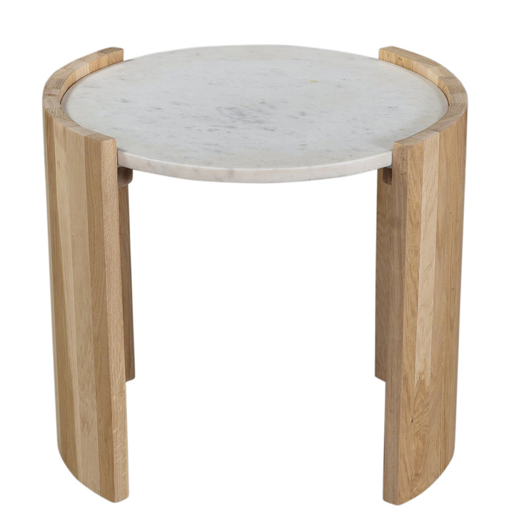 DALA LIGHT OAK + MARBLE SIDE TABLE