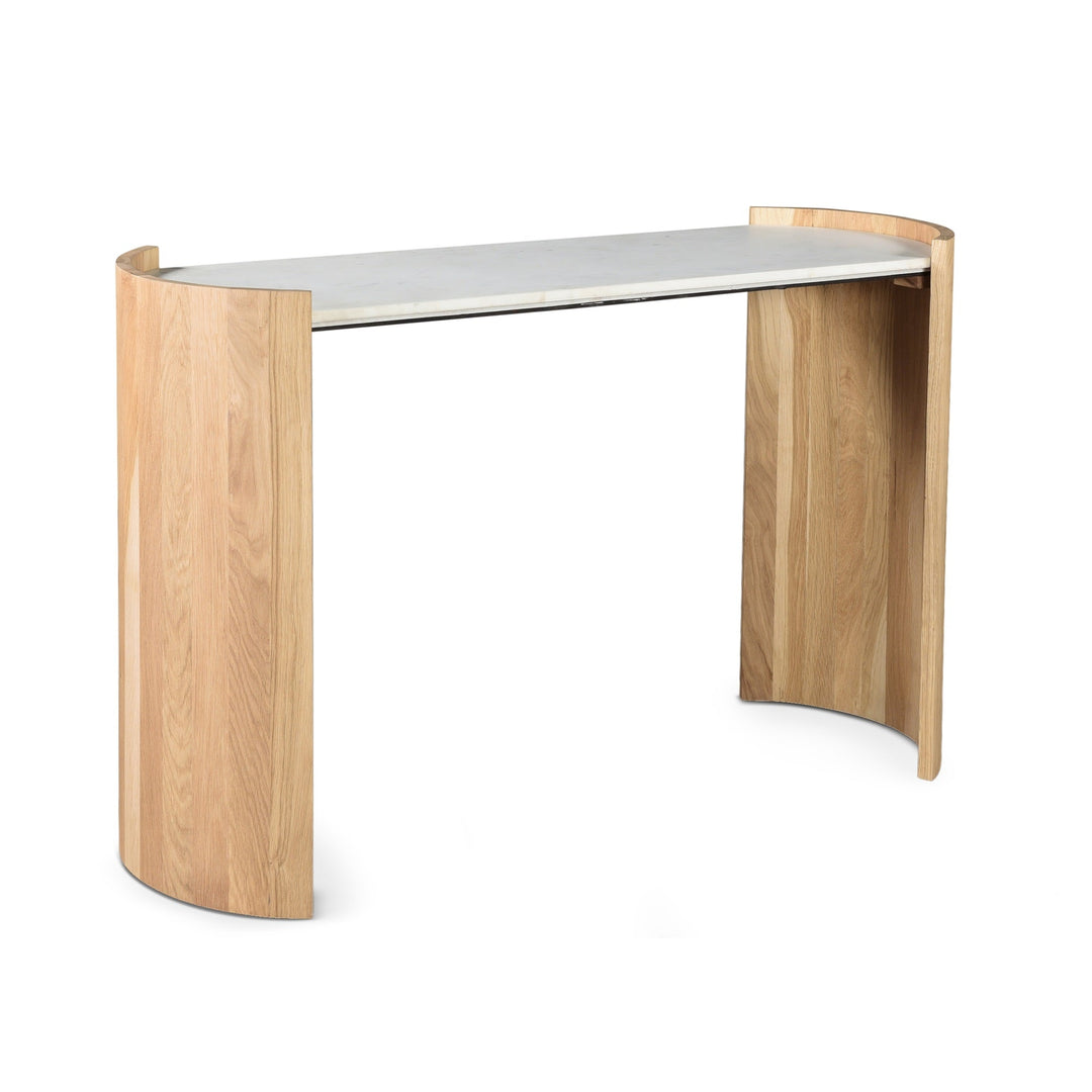 DALA LIGHT OAK + MARBLE TOP CONSOLE TABLE