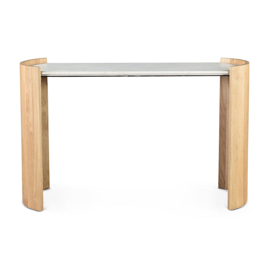 DALA LIGHT OAK + MARBLE TOP CONSOLE TABLE