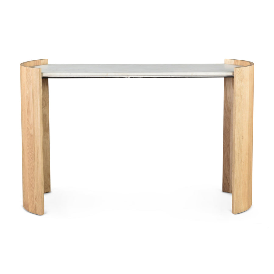 DALA LIGHT OAK + MARBLE TOP CONSOLE TABLE