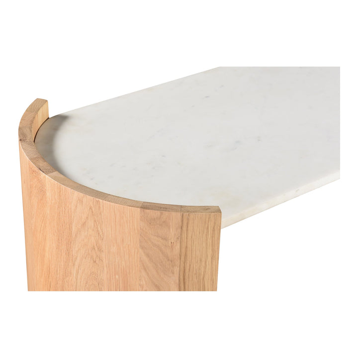 DALA LIGHT OAK + MARBLE TOP CONSOLE TABLE