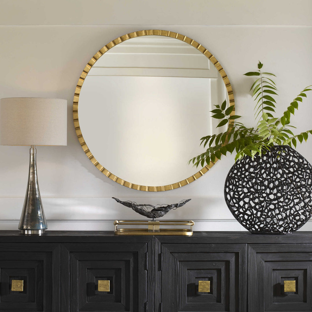 DANDRIDGE ROUND MIRROR GOLD