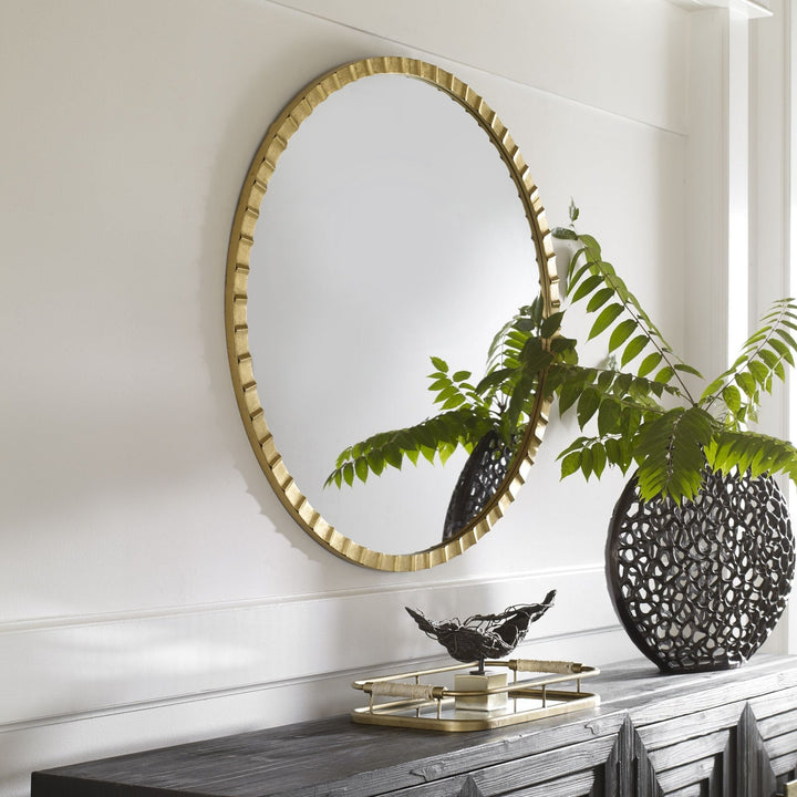 DANDRIDGE ROUND MIRROR GOLD