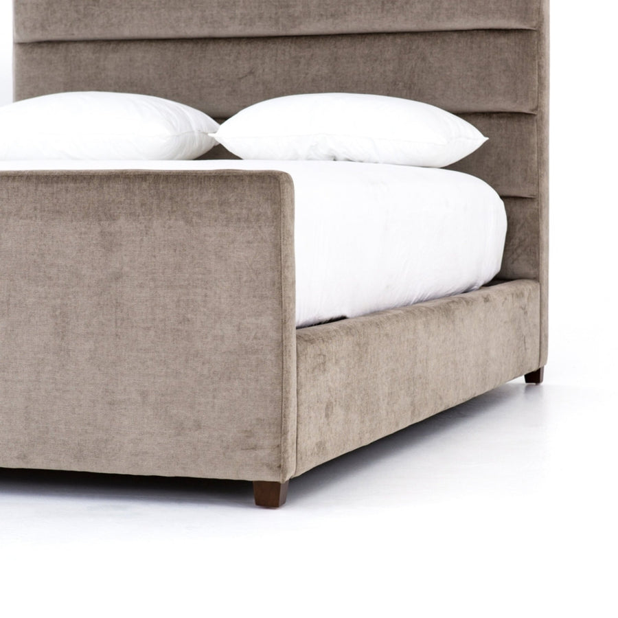 DAPHNE SAGE WORN VELVET UPHOLSTERED BED