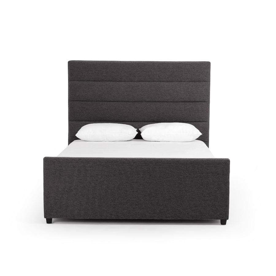 DAPHNE UPHOLSTERED BED: DARK ASH