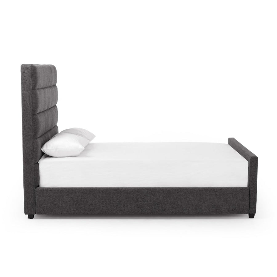 DAPHNE UPHOLSTERED BED: DARK ASH