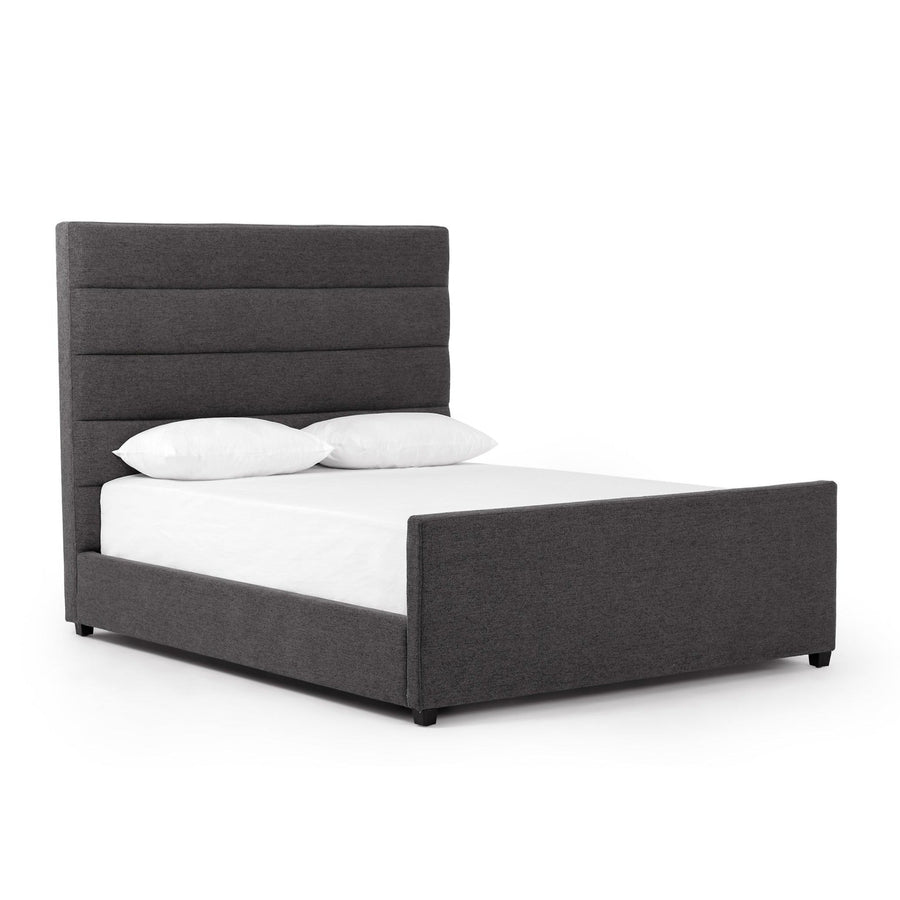 DAPHNE UPHOLSTERED BED: DARK ASH