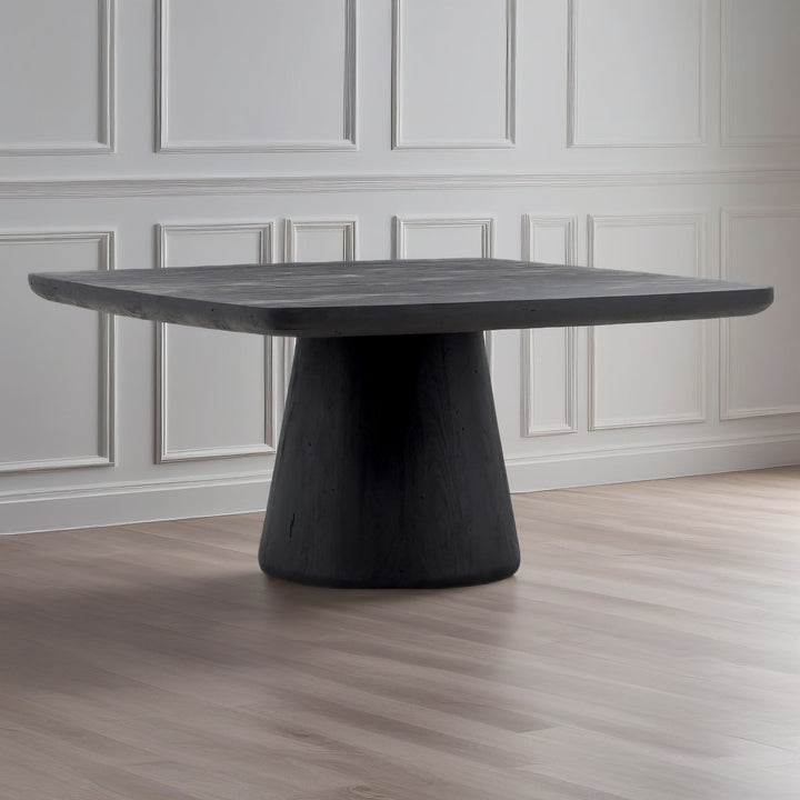 DARIN 60"SQ DINING TABLE: BLACK