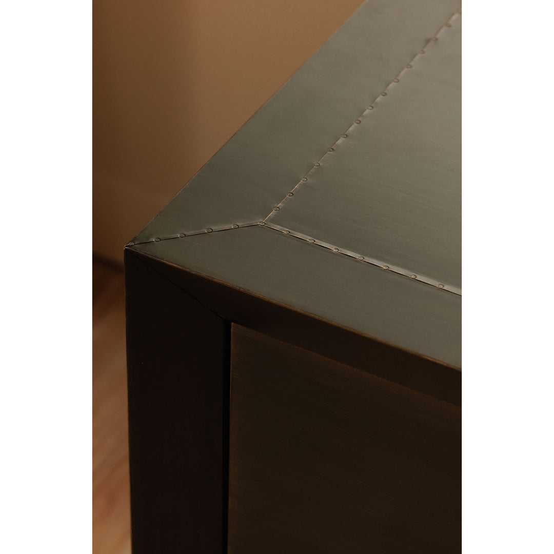 DARK BRONZE METAL CLAD NIGHTSTAND