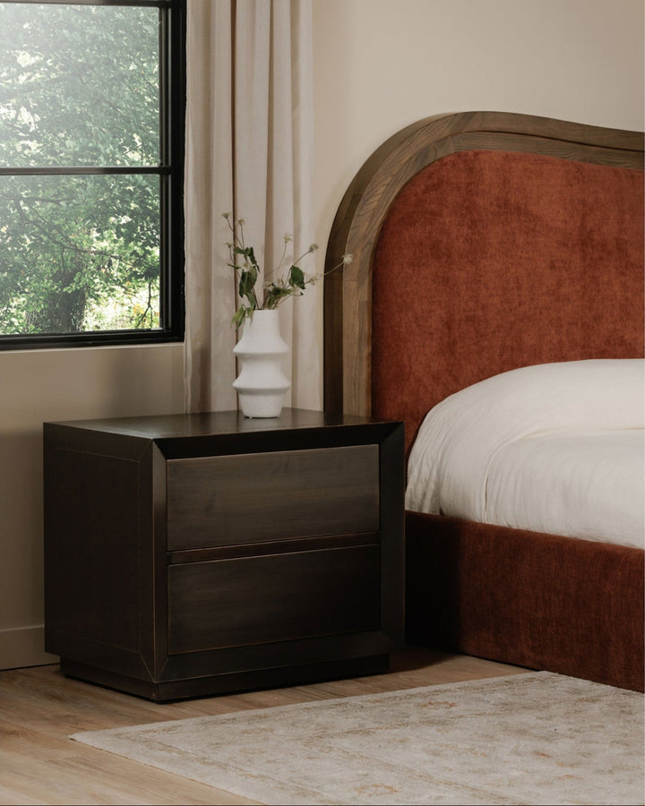 DARK BRONZE METAL CLAD NIGHTSTAND