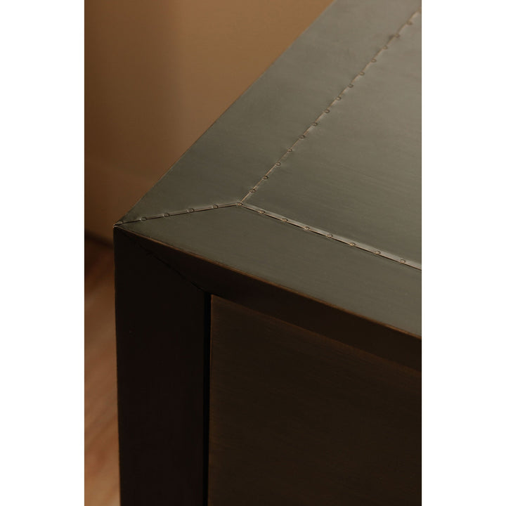 DARK BRONZE METAL CLAD NIGHTSTAND