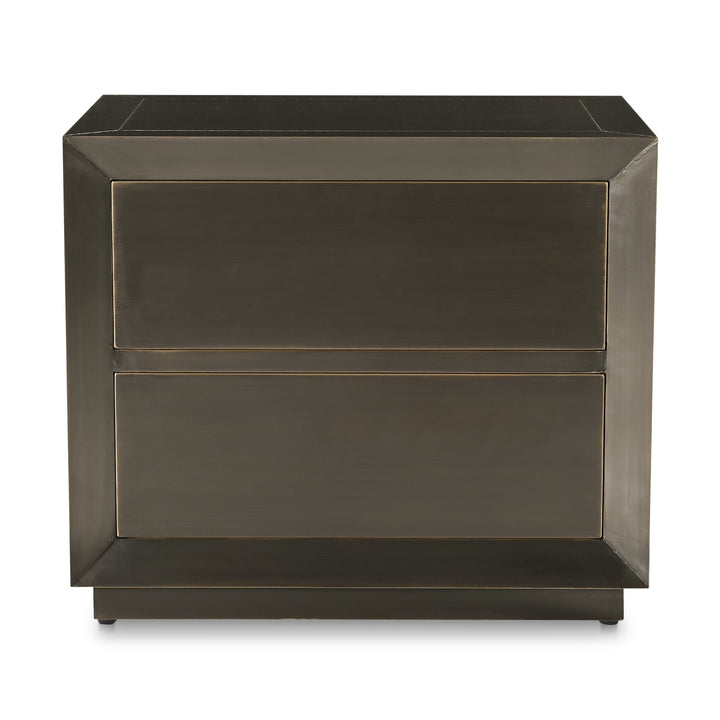 DARK BRONZE METAL CLAD NIGHTSTAND