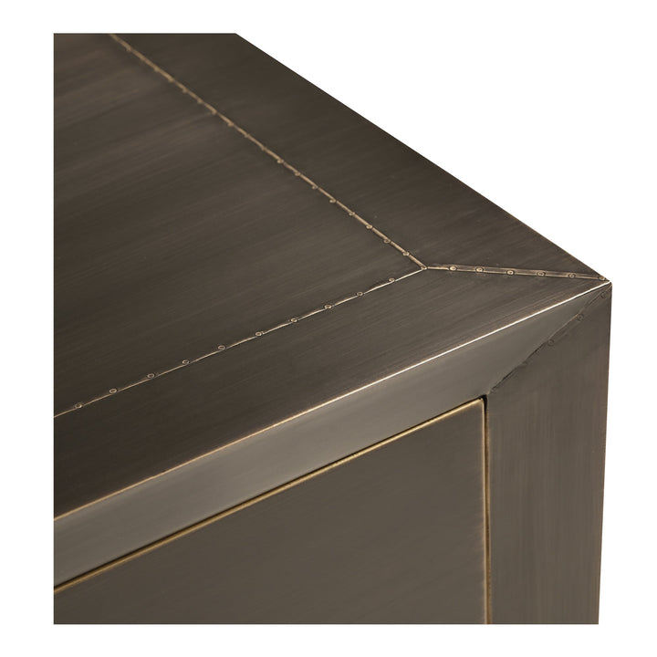 DARK BRONZE METAL CLAD NIGHTSTAND