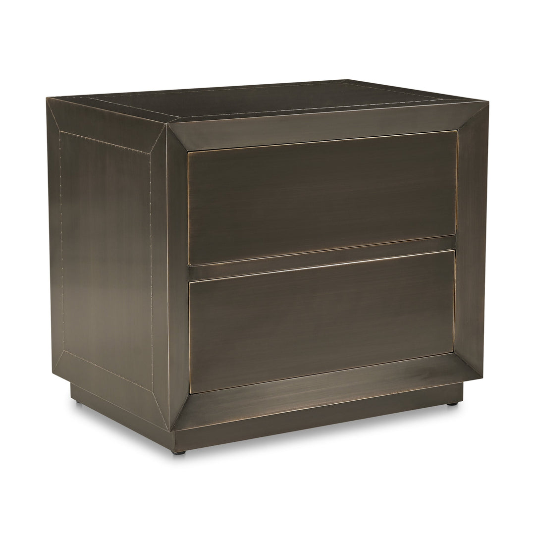 DARK BRONZE METAL CLAD NIGHTSTAND