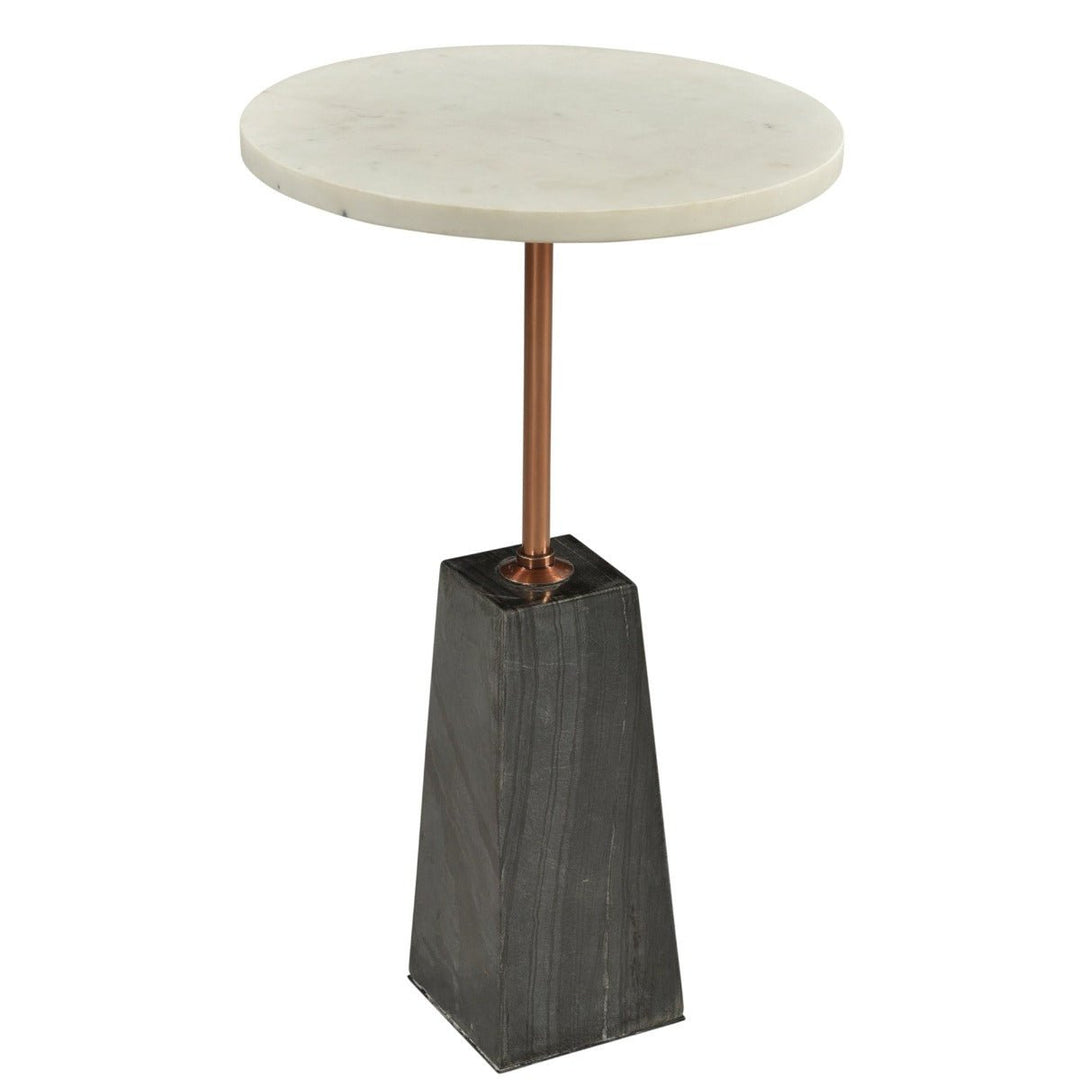 DAWN BLACK+WHITE MARBLE ACCENT TABLE