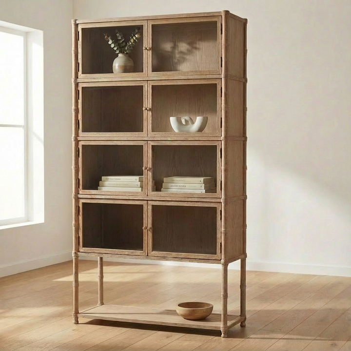 LIVIA LIGHT OAK DISPLAY CABINET