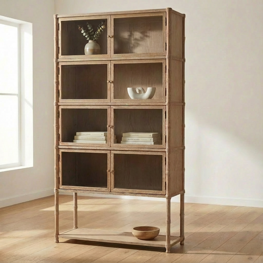 LIVIA LIGHT OAK DISPLAY CABINET