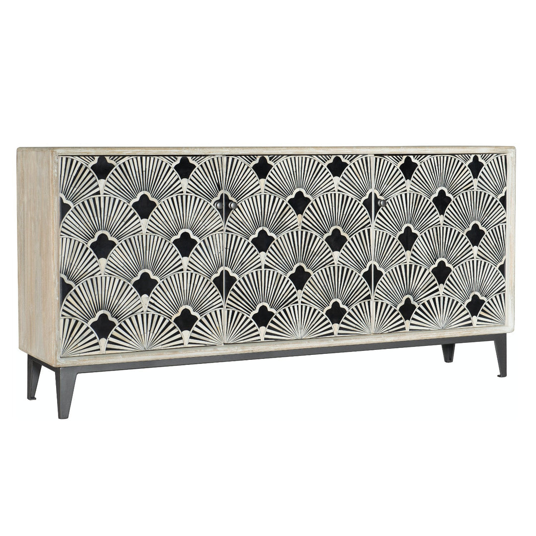 DECO FAN BONE INLAY MOSAIC CONSOLE