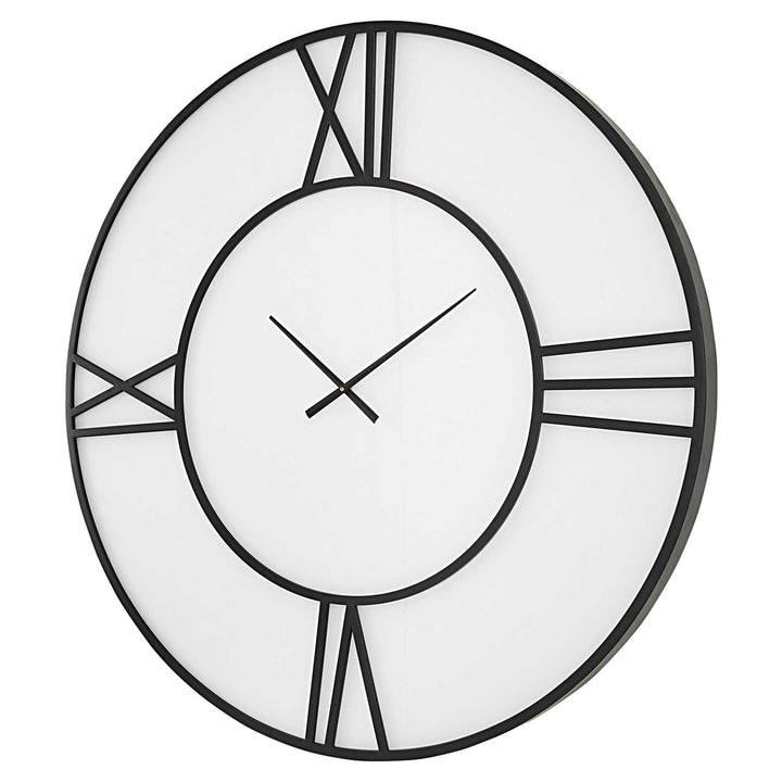 DECO WHITE GLASS WALL CLOCK