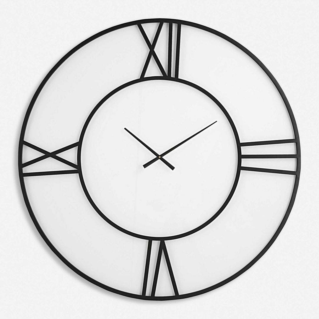 DECO WHITE GLASS WALL CLOCK