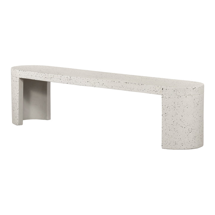 DECO WHITE TERRAZZO OUTDOOR DINING BENCH