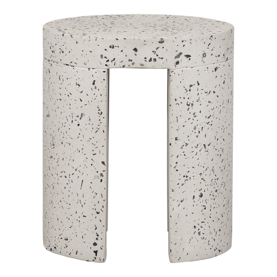 DECO WHITE TERRAZZO OUTDOOR STOOL