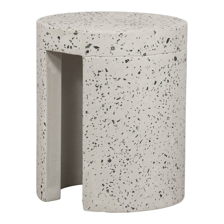 DECO WHITE TERRAZZO OUTDOOR STOOL