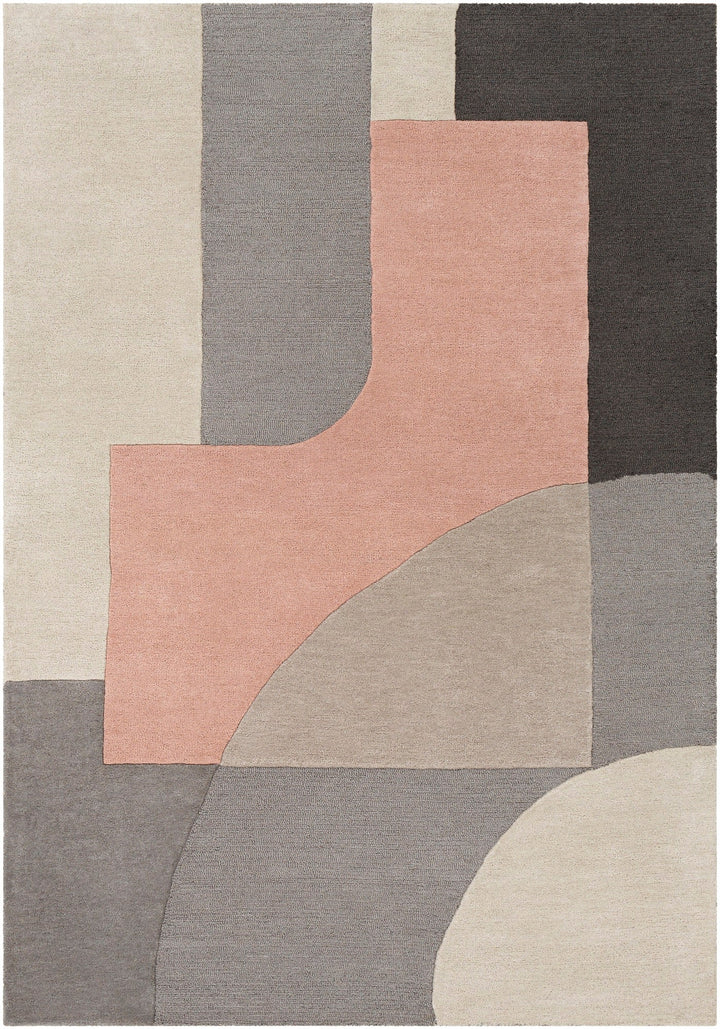 DEMI TUFTED WOOL RUG: BLUSH, GREY