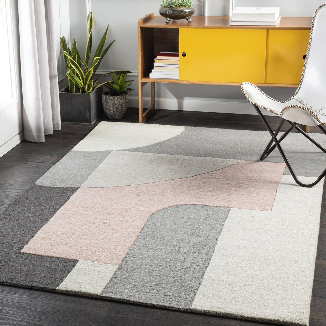 DEMI TUFTED WOOL RUG: BLUSH, GREY