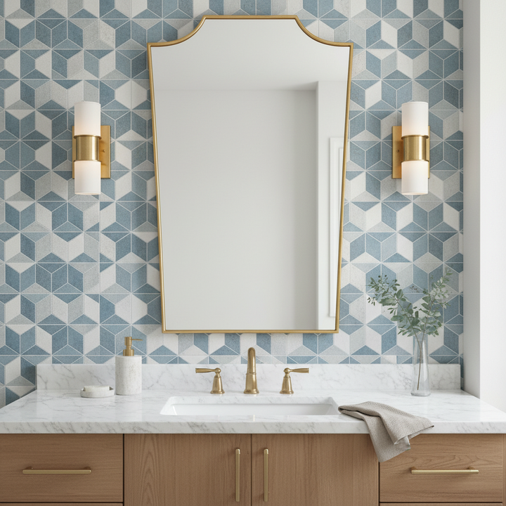 DEMURE ANTIQUE GOLD VANITY MIRROR