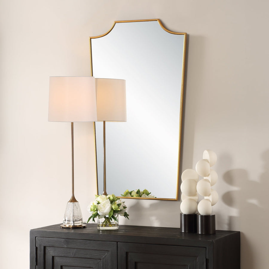 DEMURE ANTIQUE GOLD VANITY MIRROR