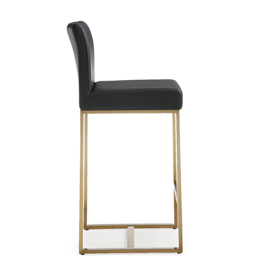 DENMARK COUNTER STOOL: BLACK/GOLD | SET OF 2