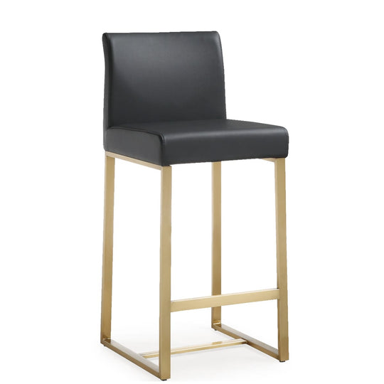 DENMARK COUNTER STOOL: BLACK/GOLD | SET OF 2