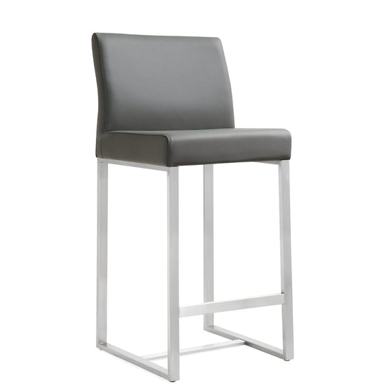 DENMARK COUNTER STOOL: GRAY/STAINLESS | SET OF 2