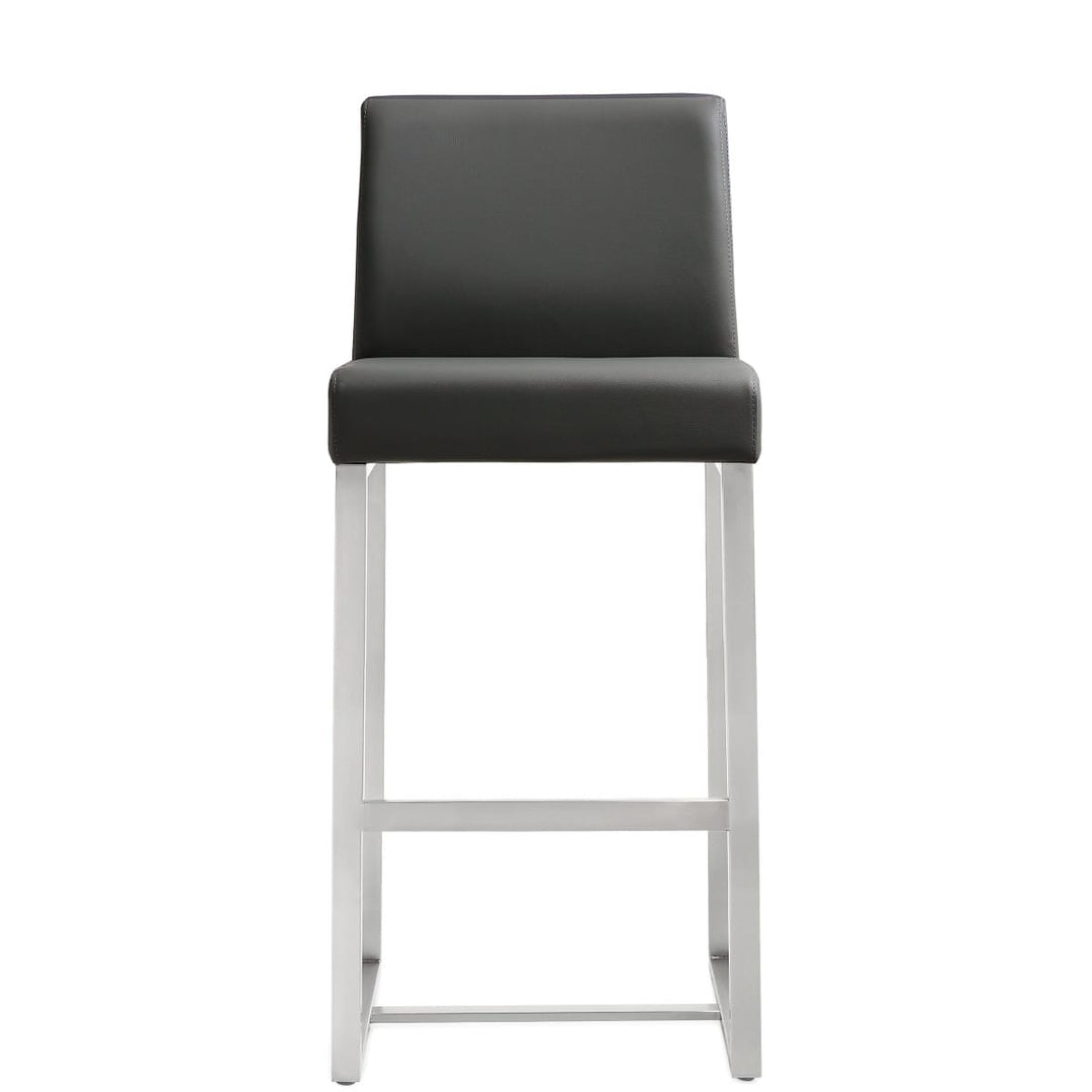 DENMARK COUNTER STOOL: GRAY/STAINLESS | SET OF 2