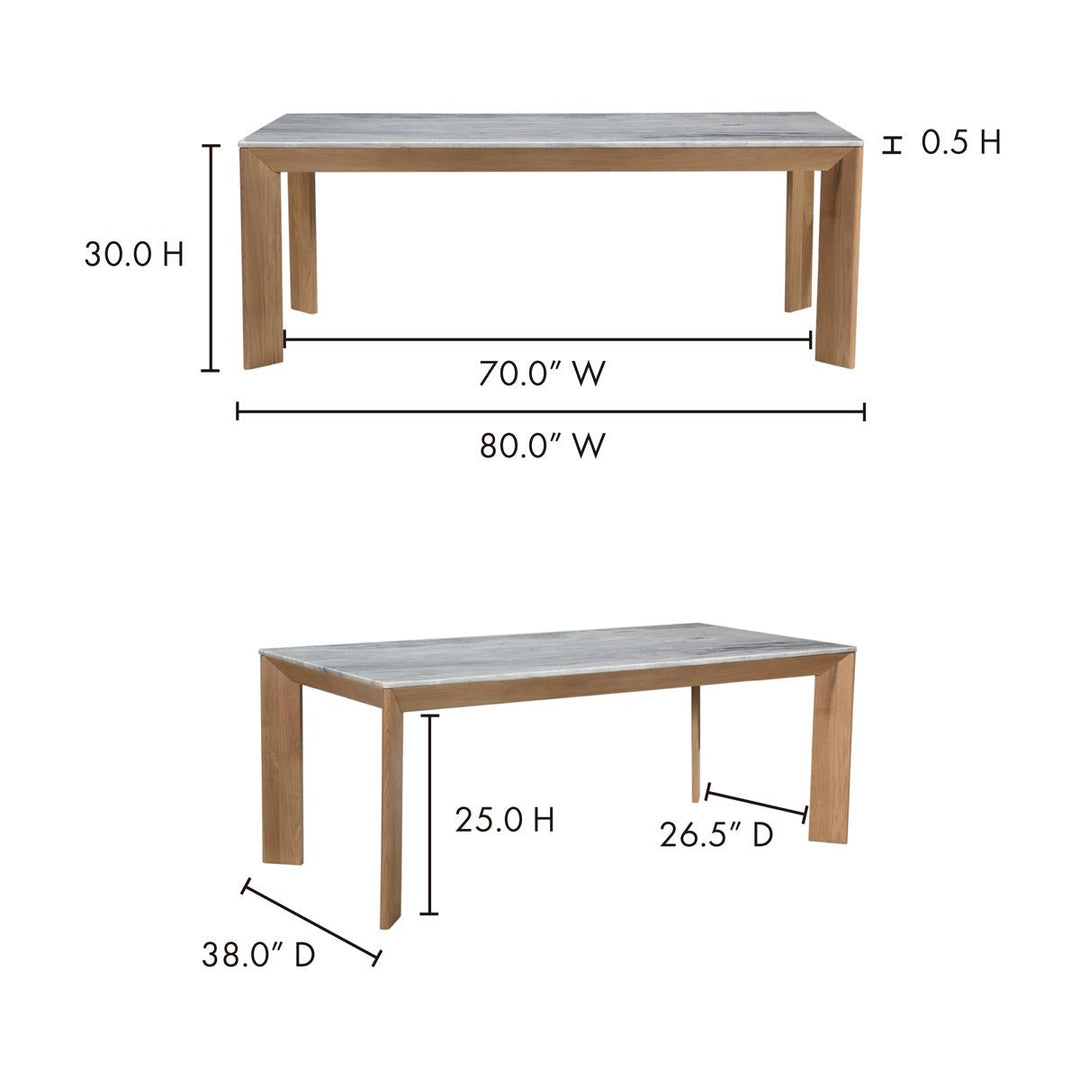 DENMARK WHITE MARBLE TOP DINING TABLE