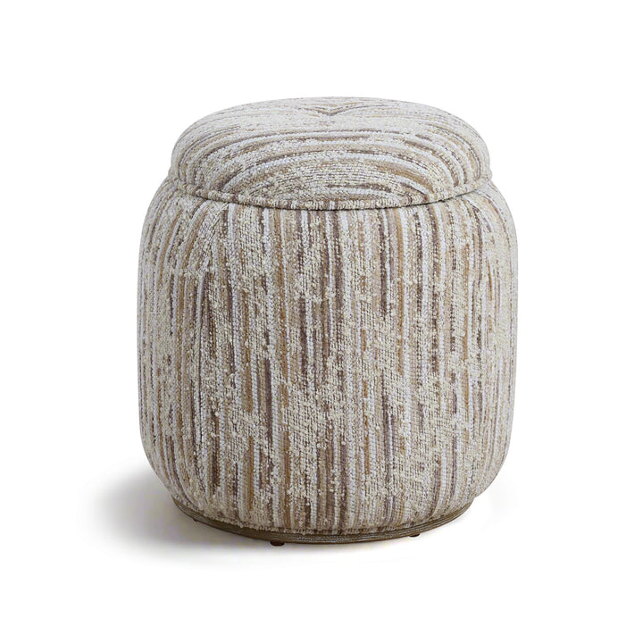 DESERT TAN BOUCLE STORAGE OTTOMAN