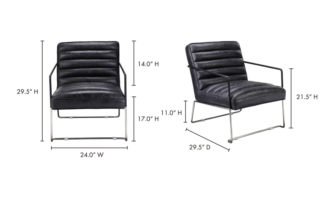 DESMOND CLUB CHAIR: BLACK