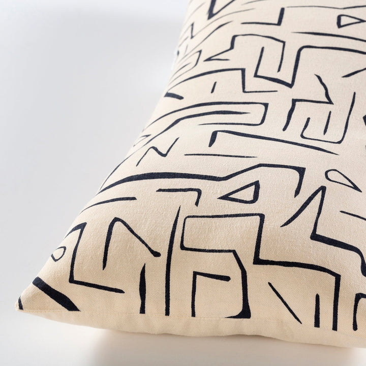 DEVO BLACK + NATURAL CANVAS LUMBAR PILLOW